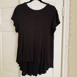 URBAN OUTFITTERS DARK GRAY HI-LOW FLOWY TOP